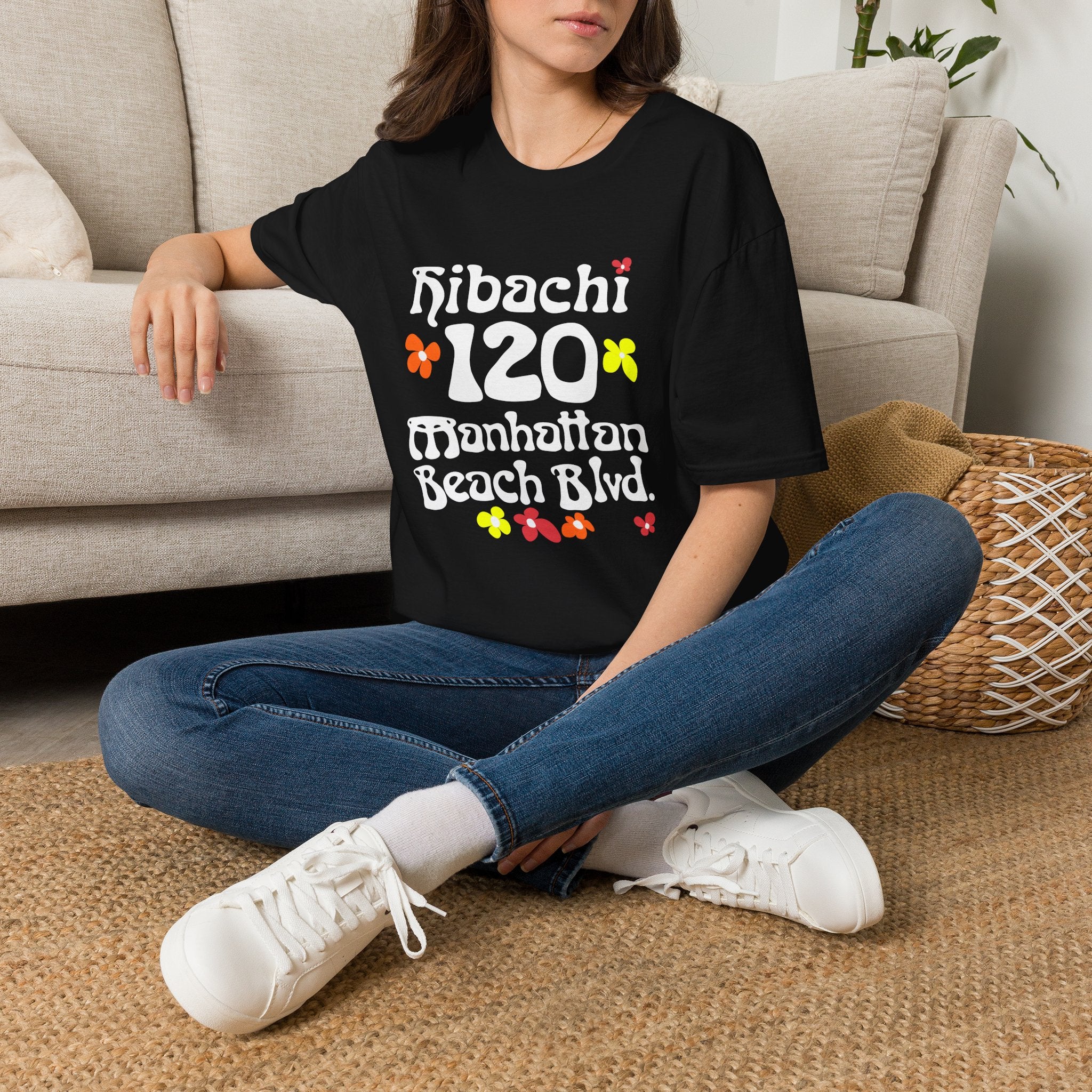 Hibachi 120 Manhattan Beach Blvd Restaurant #OldSchool T-Shirt — Retro Floral Surf Tee "Gone But Not Forgotten"