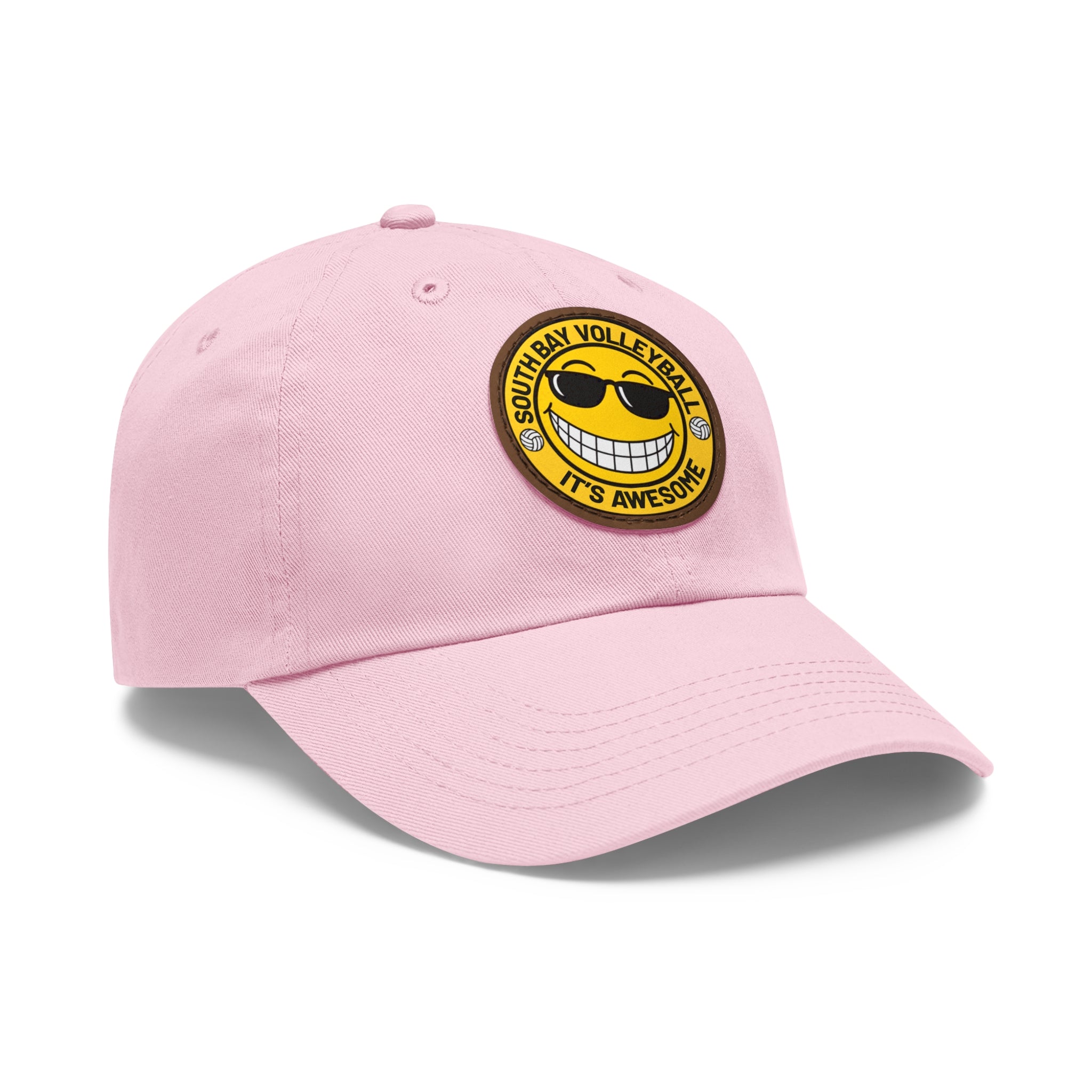 Volleyball Smiley Mom and Dad Hat — "South Bay Volleyball: It’s Awesome" Leather Patch