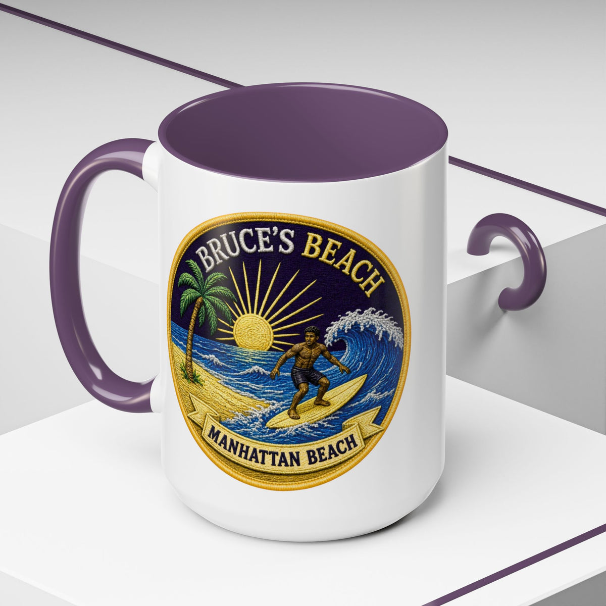 Manhattan Beach Surf Mug — Bruce’s Beach Coffee Cup (11/15oz Accent)