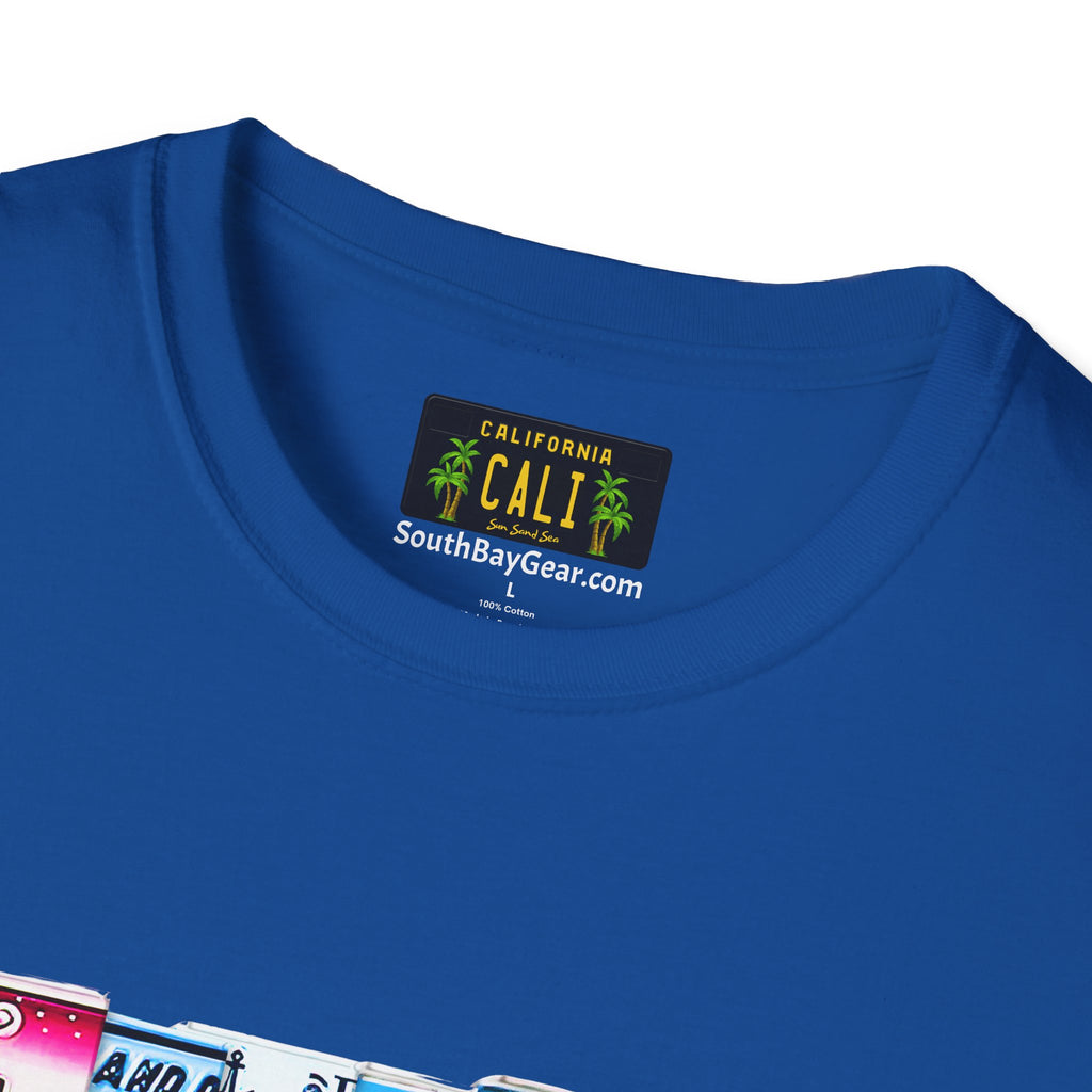 California License Plate Letters T-Shirt | Vintage Road Trip State Tee