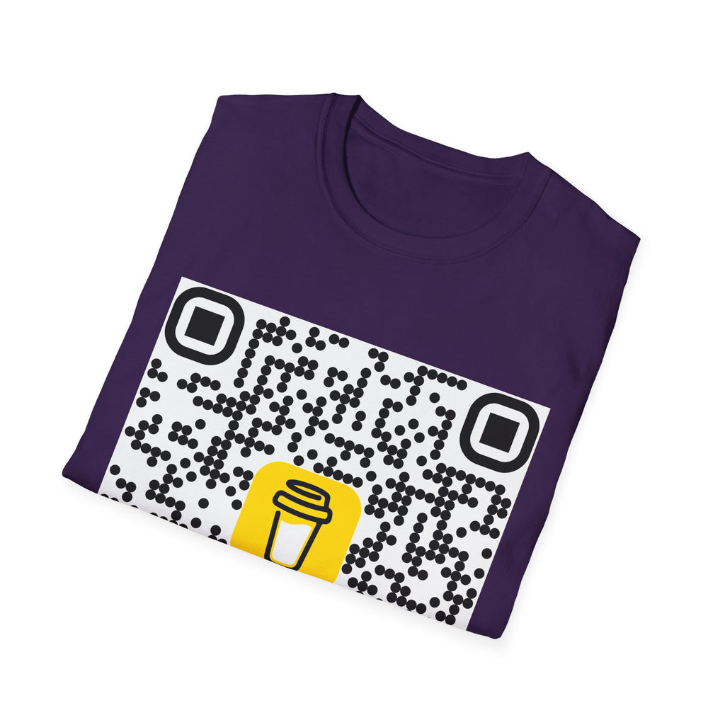 QR Code Coffee Cup T‑Shirt — Scan-to-Order Cafe Tee