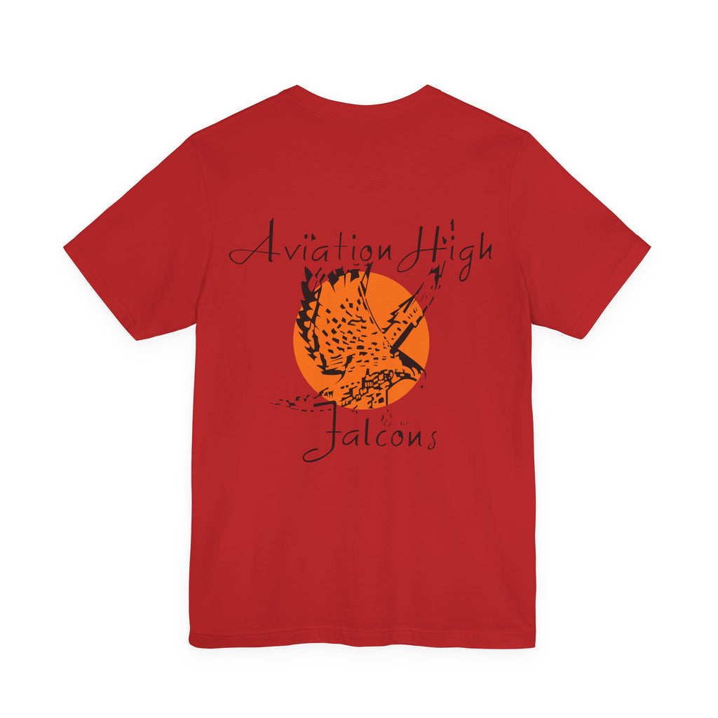 Aviation High School Signage Logo - Many Colors - Unisex Jersey Short Sleeve Tee