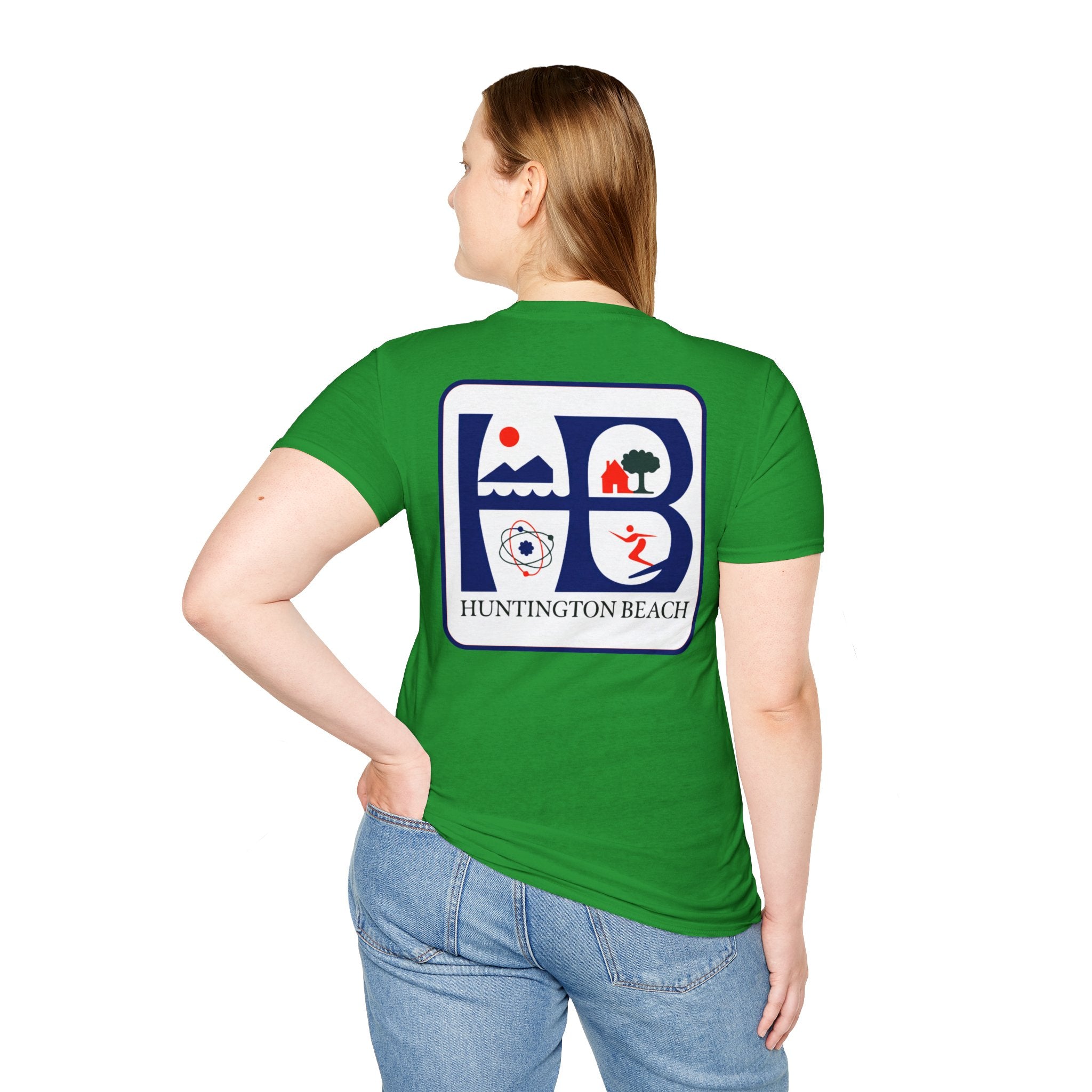 Huntington Beach Retro Logo T-Shirt — HB Surf & Sunset Tee (printed 3 side)