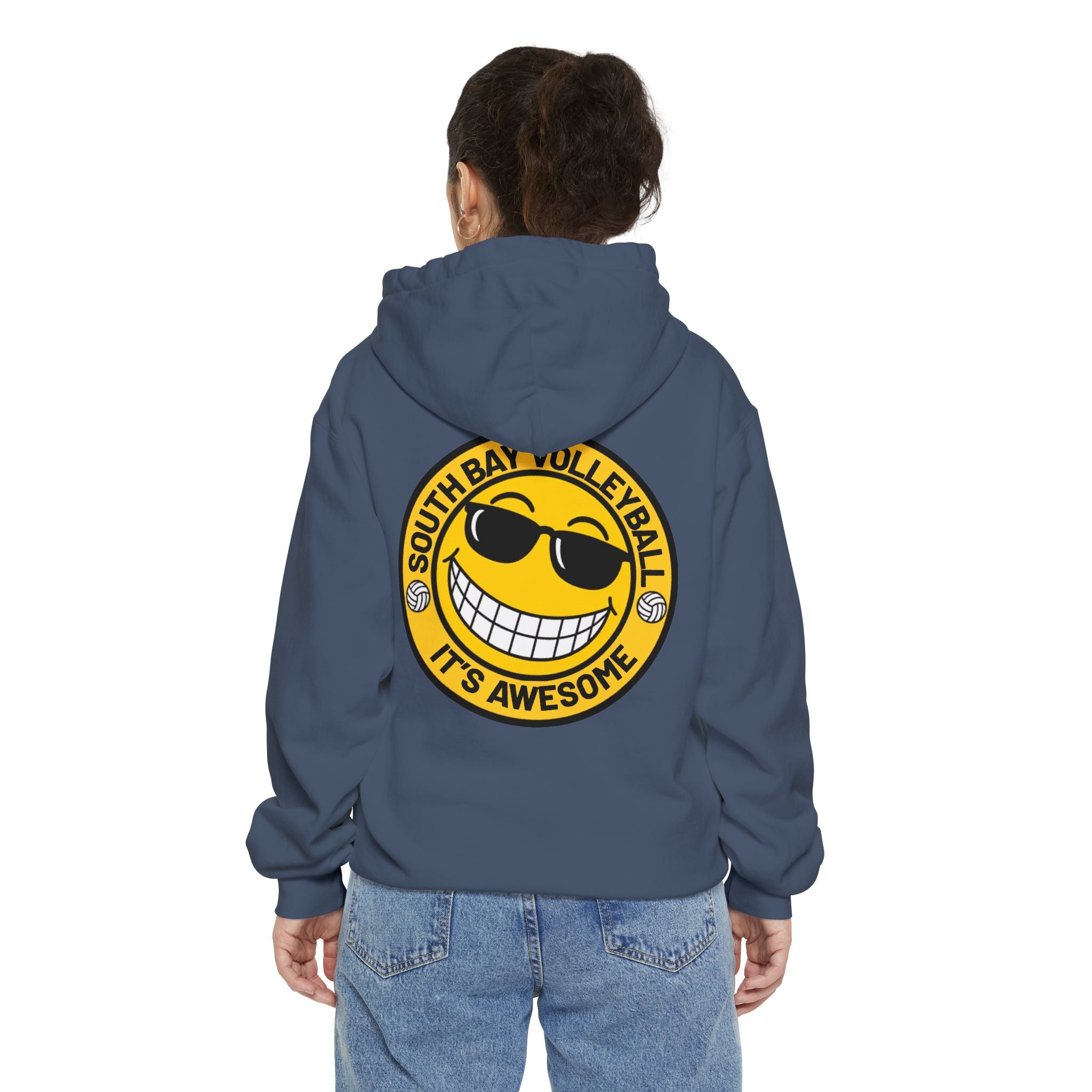 Volleyball Smiley Hoodie — "South Bay Volleyball It's Awesome" Crewneck
