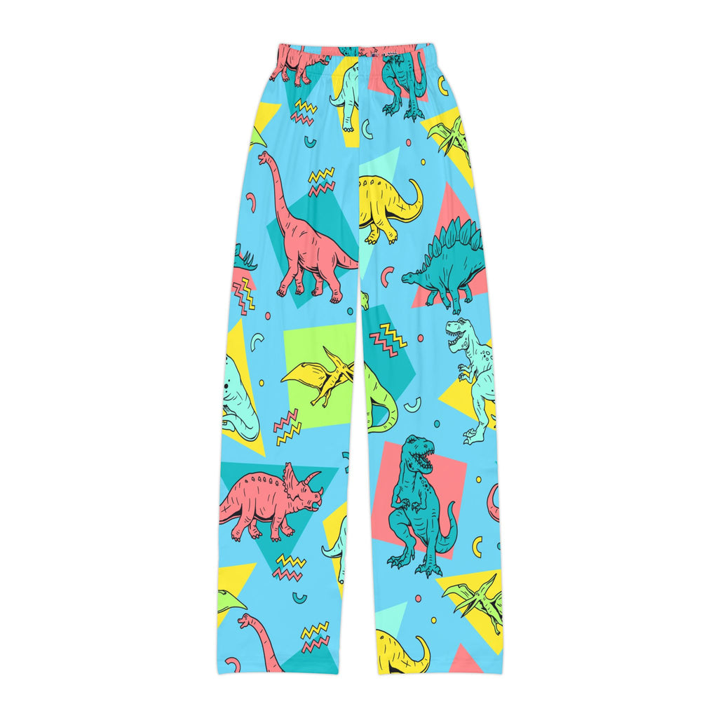 Retro Neon Dinosaur Pattern Kids Lounge Pants | AOP