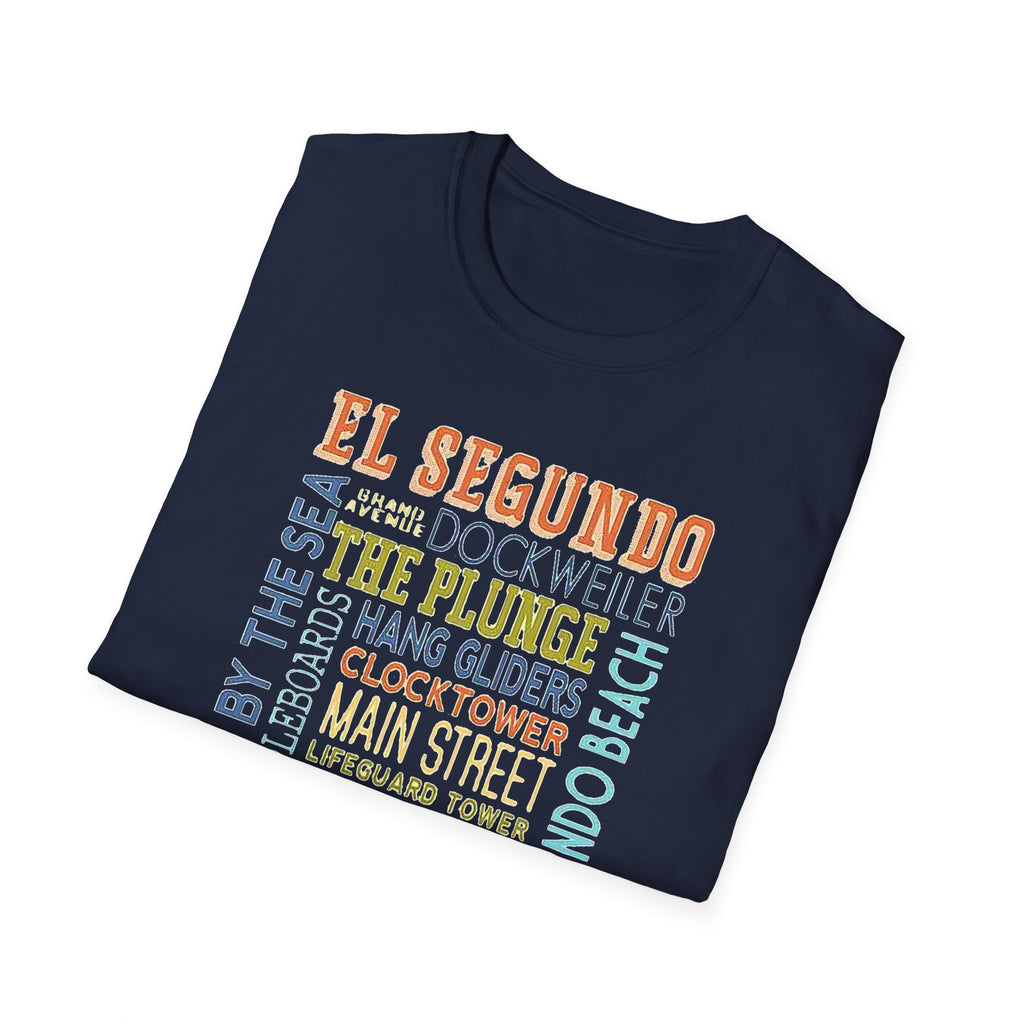 El Segundo Typography T-Shirt | Beach Town Landmarks Word Art