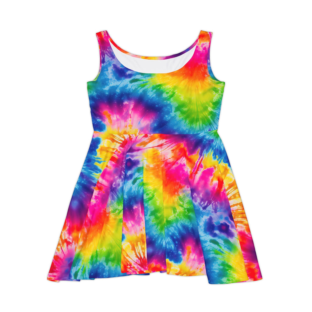 Tie-Dye Rainbow Skater Dress — Women's Bright AOP Summer Dress