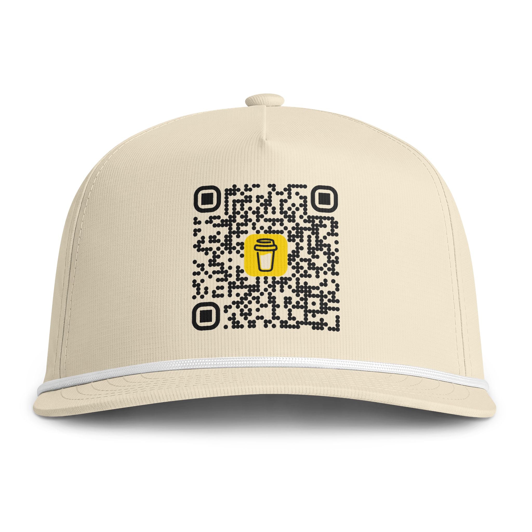 QR Code Cap with Coffee Icon – Sunwashed Rope Hat
