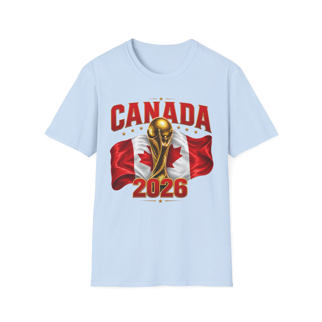 Canada 2026 World Cup T-Shirt — Canadian Soccer Fan Tee with Trophy & Flag