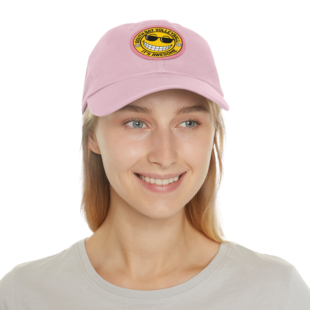 Volleyball Smiley Mom and Dad Hat — "South Bay Volleyball: It’s Awesome" Leather Patch