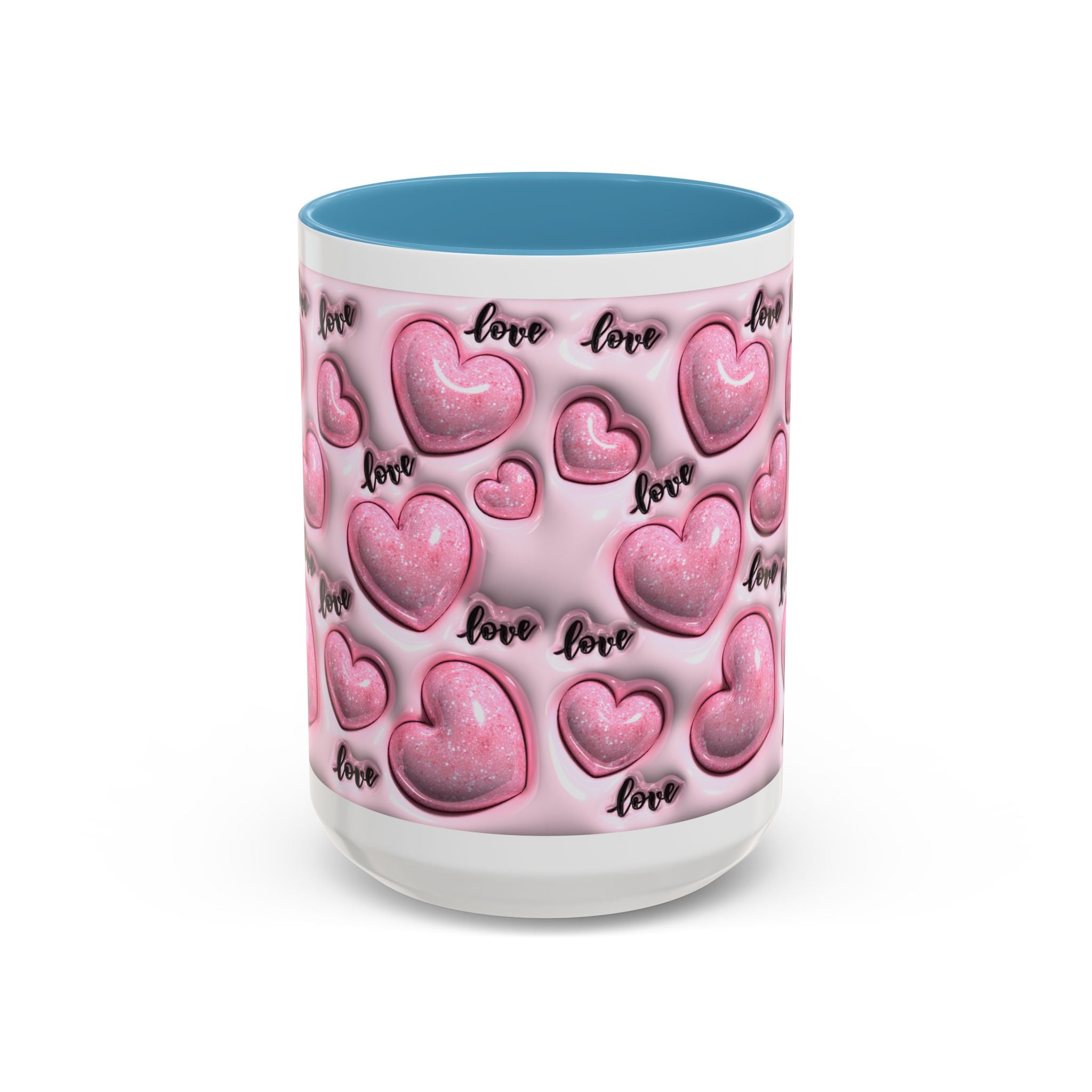 Pink Heart Pattern love Mug | Accent Coffee Mug 11oz 15oz