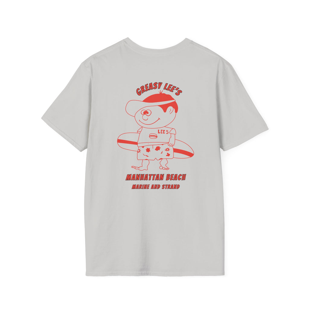 Greasy Lee's Manhattan Beach Old School T-Shirt | Marine and Strand Manhattan Beach Vintage Surf Design