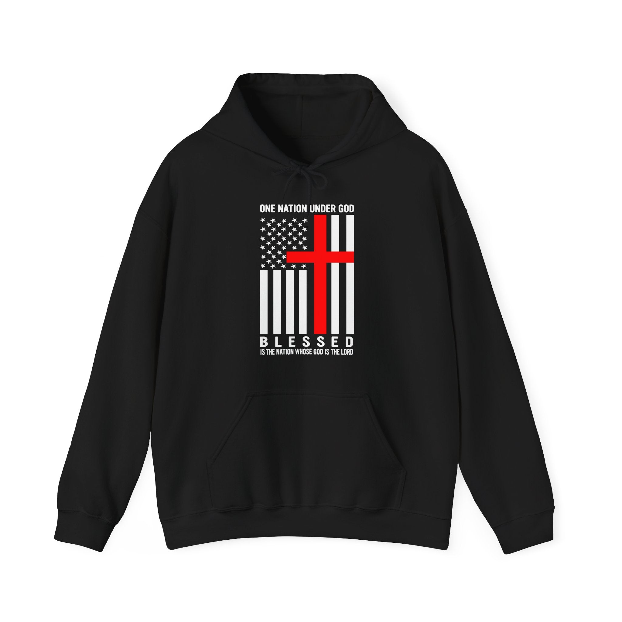 One Nation Under GOD - Printed Both Sides Unisex Heavy Blend Hooded Sweatshirt