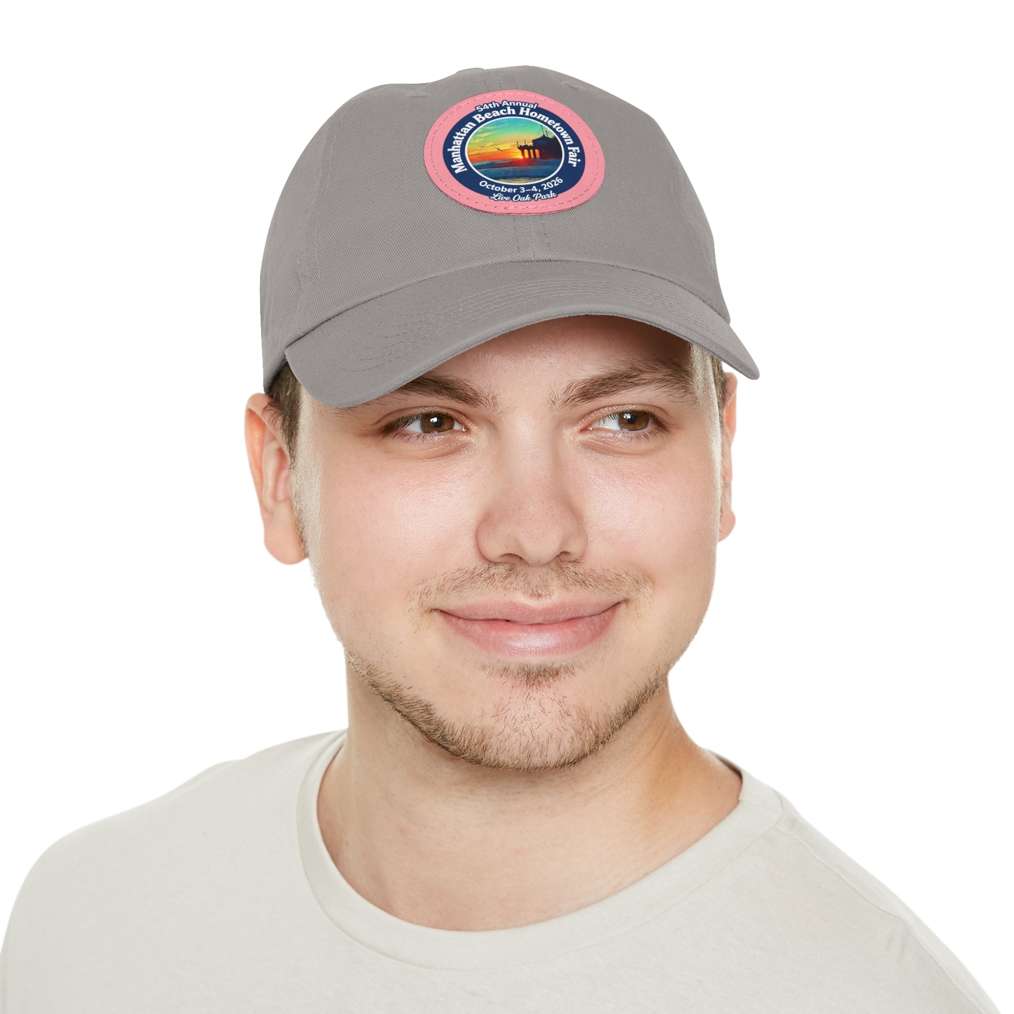 Manhattan Beach Hometown Fair 2026  Beach  Live Oak Park Annual Festival Round Leather Patch Hat