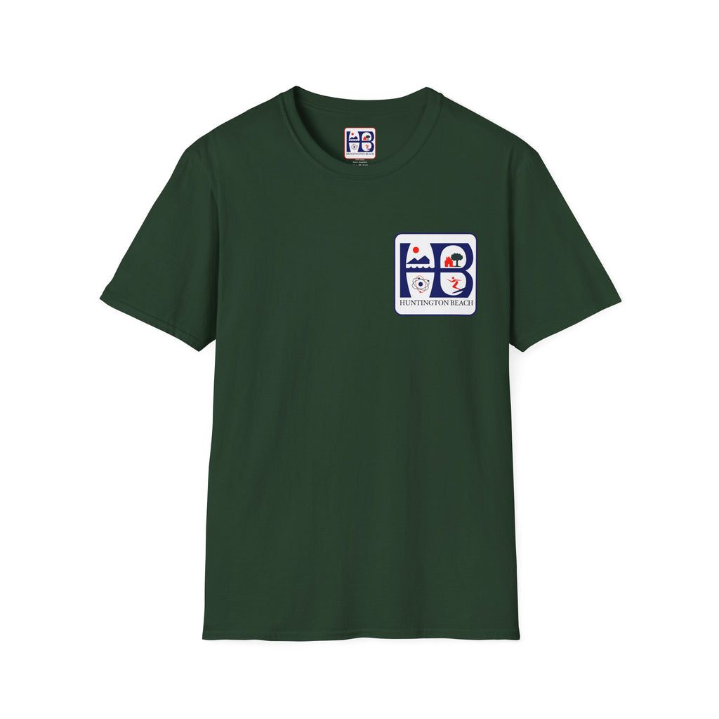 Huntington Beach Retro Logo T-Shirt — HB Surf & Sunset Tee (printed 3 side)