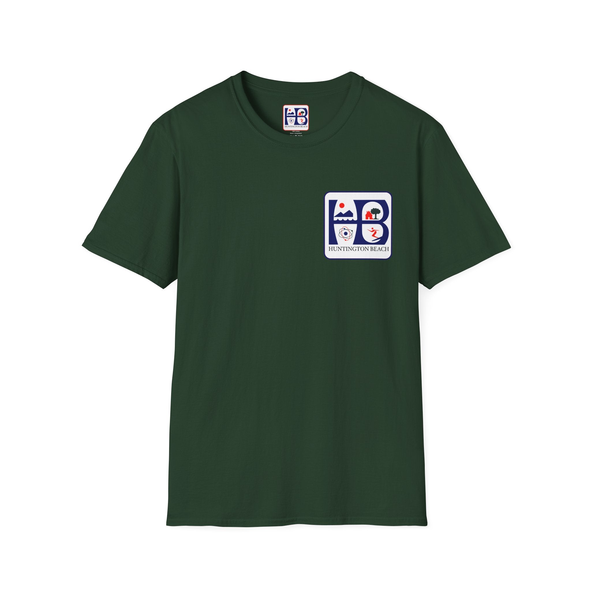 Huntington Beach Retro Logo T-Shirt — HB Surf & Sunset Tee (printed 3 side)