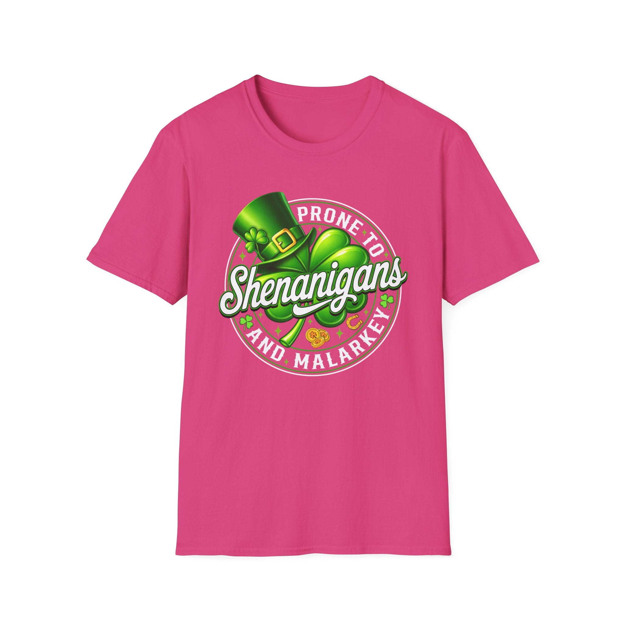 Prone to Shenanigans and Malarkey T-Shirt | St. Patrick's Day Leprechaun Hat Shamrock