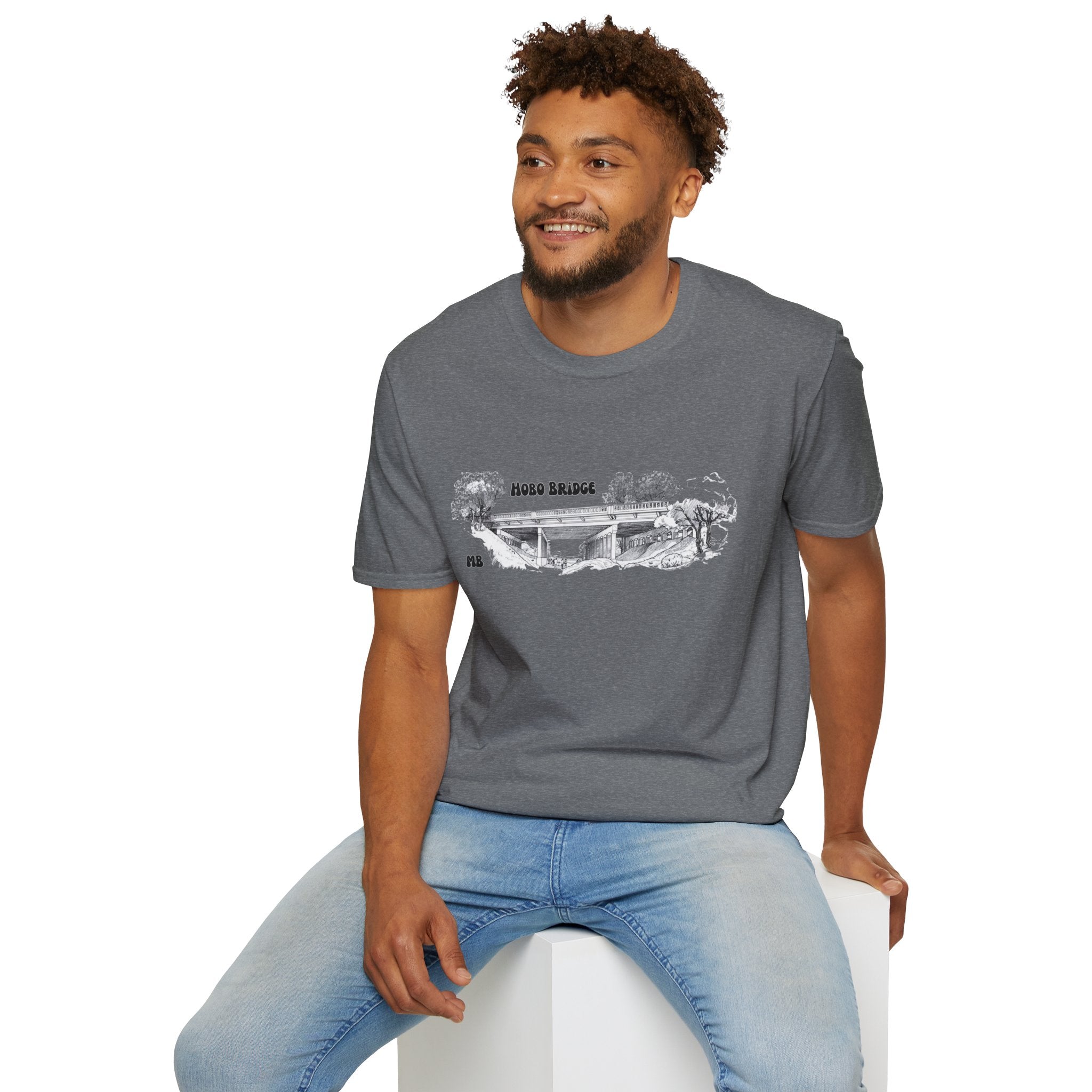 Hobo Bridge Manhattan Beach California Sketch T-Shirt | Hand-Drawn Bridge Illustration IYKYK