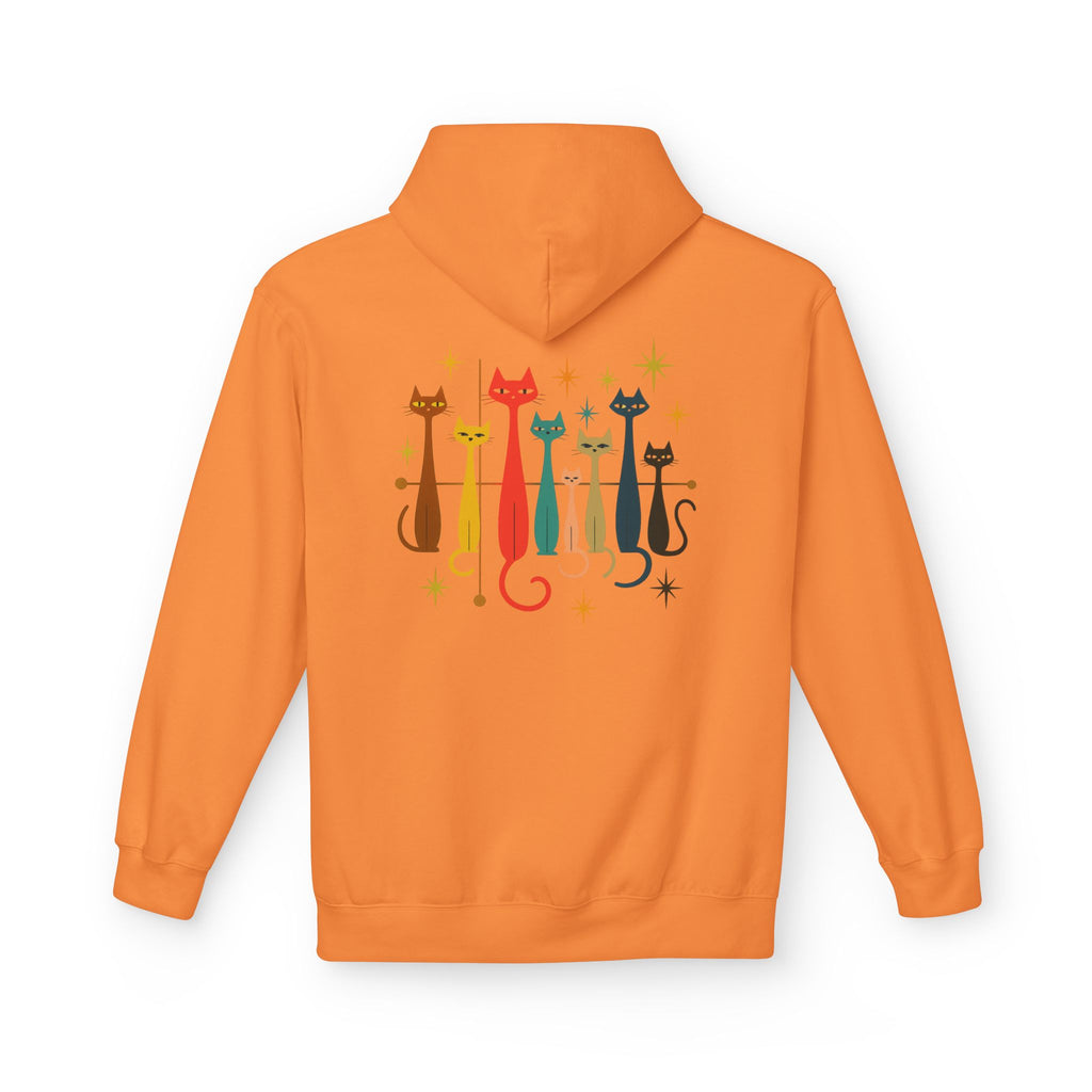 Retro Long Cats hoodie | Colorful Cat Illustration (printed front and back)