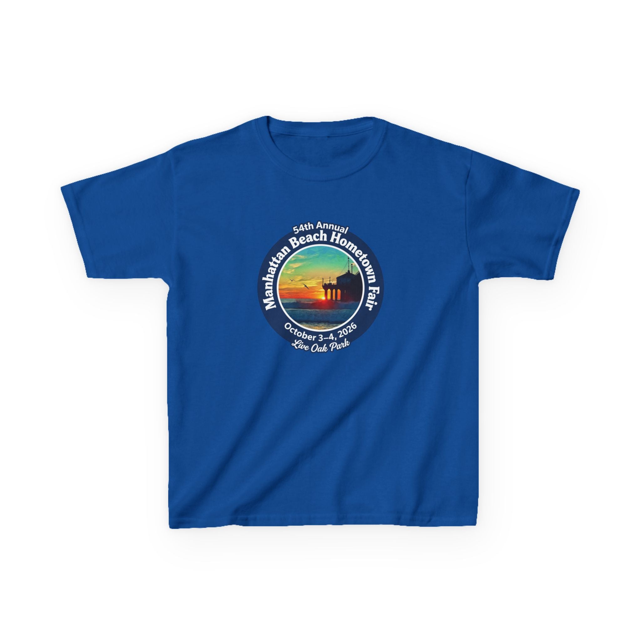 Kids Tee — Manhattan Beach Hometown Fair 2026 Sunset Logo