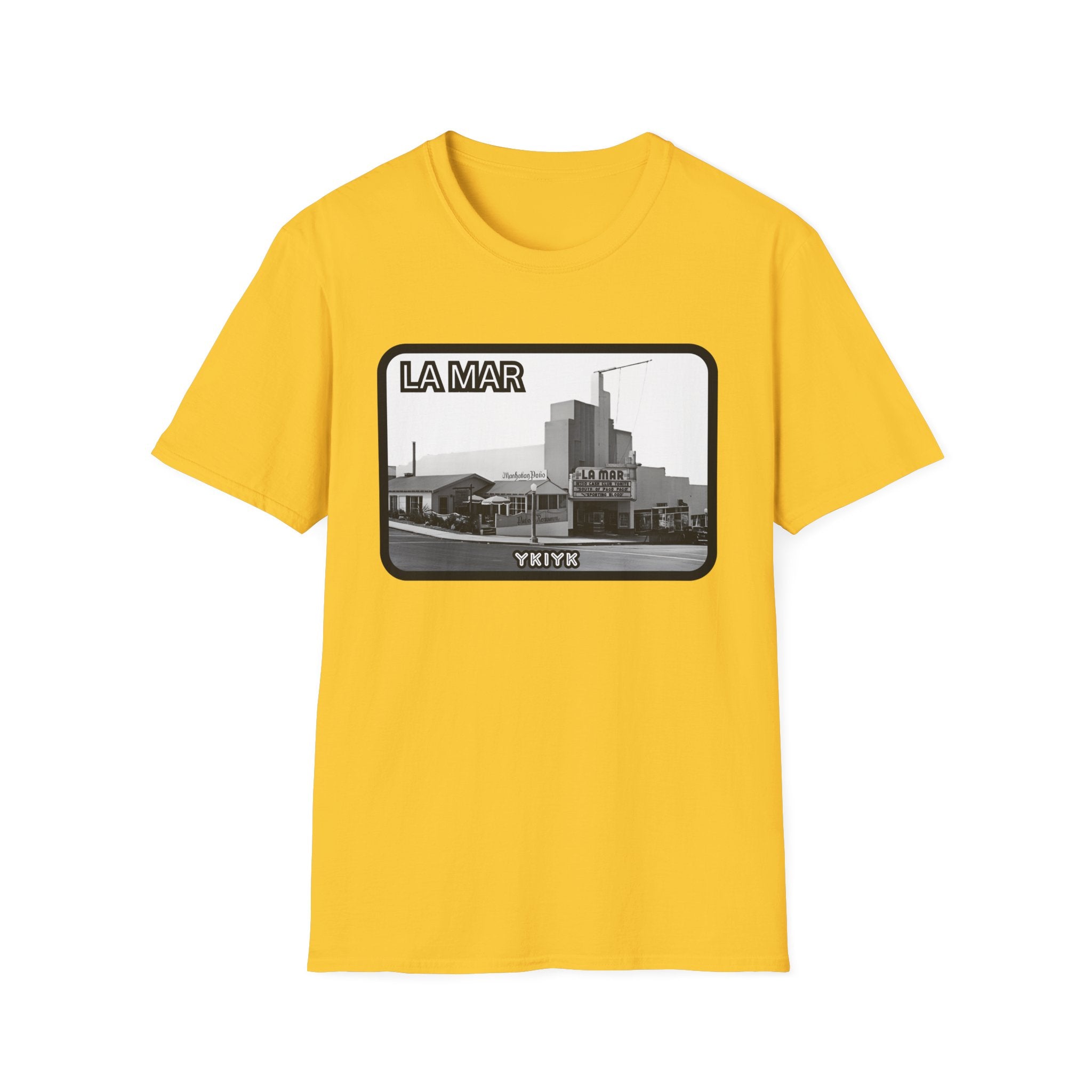 La Mar Theater Manhattan Beach  T-Shirt | Vintage Black & White Urban Graphic YKIYK
