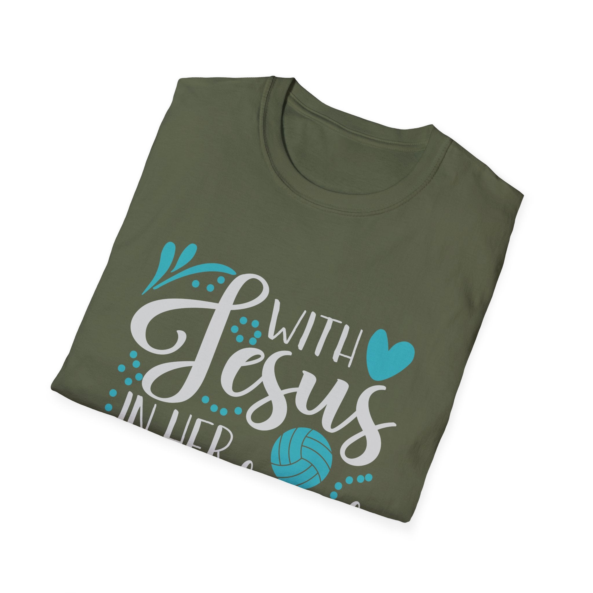 Jesus and Volleyball Unisex Softstyle T-Shirt