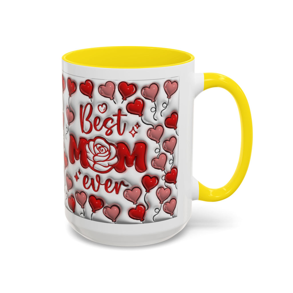 Best Mom Ever Valentines Day Hearts Accent Coffee Mug (11, 15oz)