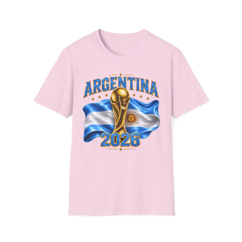 Argentina 2026 World Cup T-Shirt — Golden Trophy & Flag Soccer Fan Tee