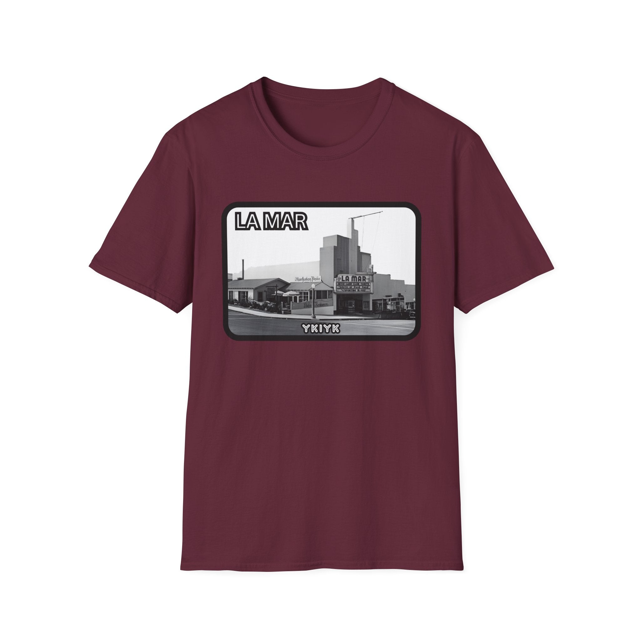 La Mar Theater Manhattan Beach  T-Shirt | Vintage Black & White Urban Graphic YKIYK