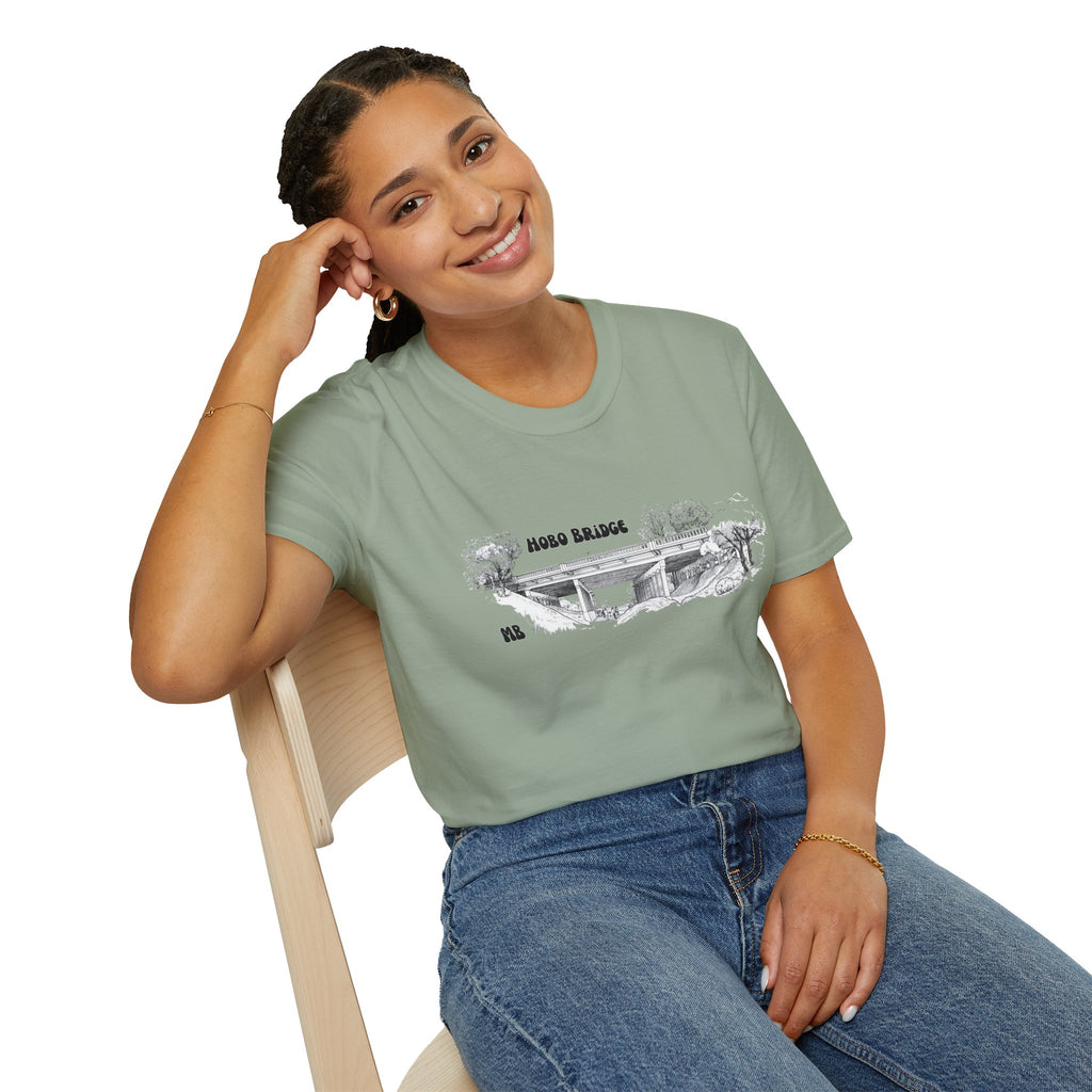 Hobo Bridge Manhattan Beach California Sketch T-Shirt | Hand-Drawn Bridge Illustration IYKYK