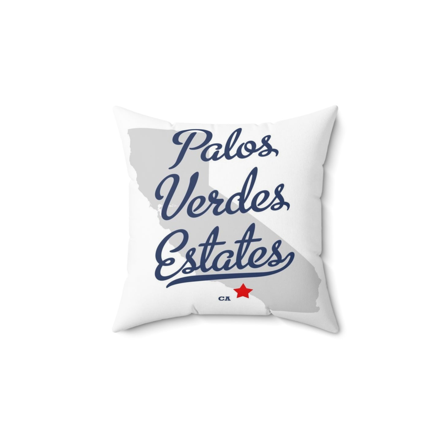 Palos Verdes Estates California Map - Faux Suede Square Pillow