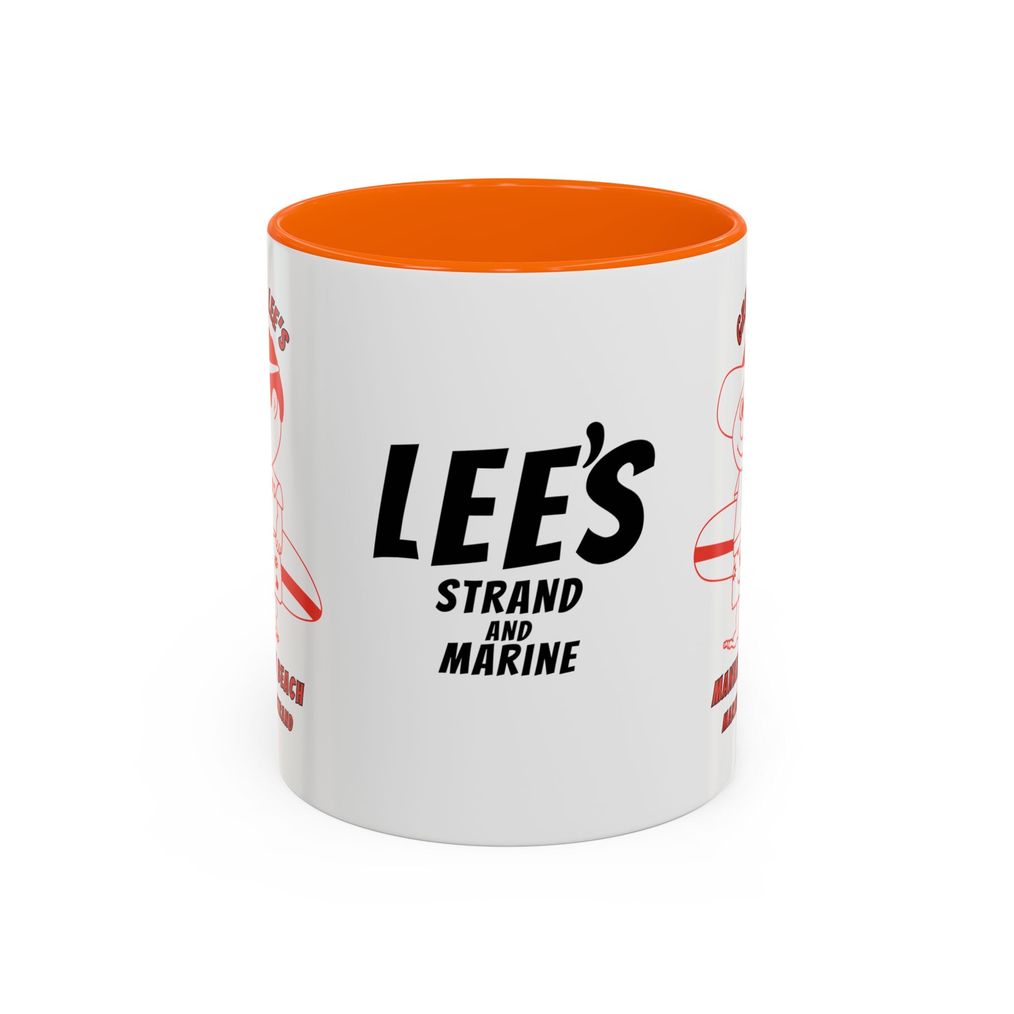 Greasy Lee's Surfer Logo Mug | Marine and Strand Manhattan Beach Old School  Accent Coffee Mug 11oz 15oz