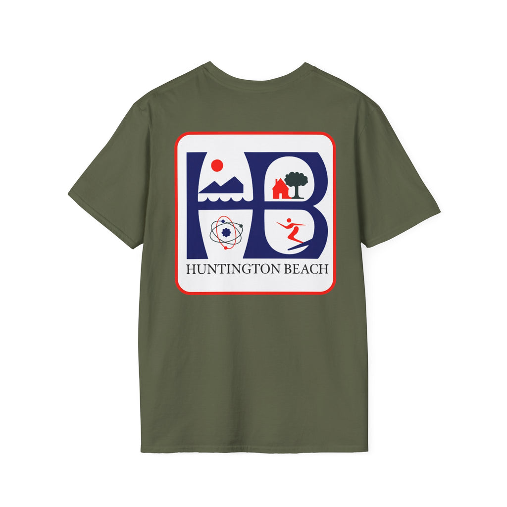 Huntington Beach Retro HB Logo T-Shirt  (printed 3 places)