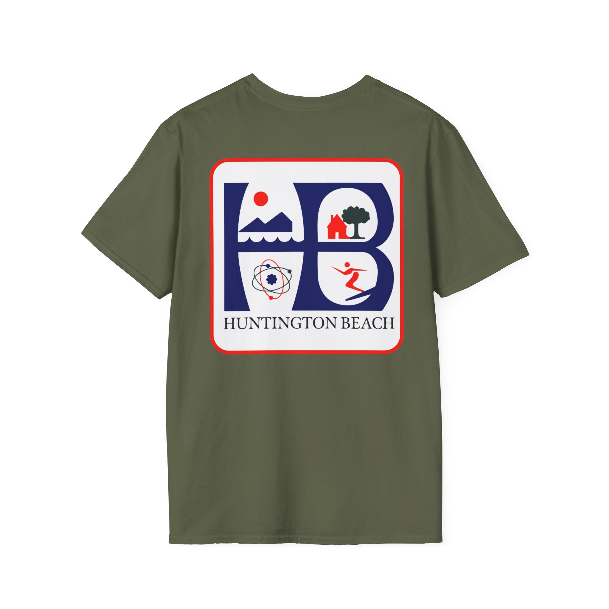 Huntington Beach Retro HB Logo T-Shirt  (printed 3 places)