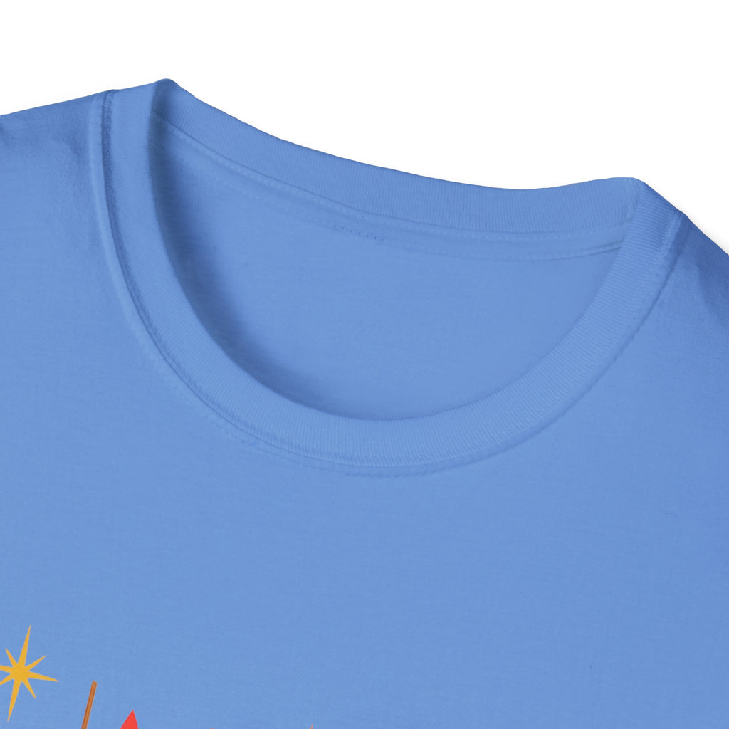 Retro Mid-Century Cats T-Shirt | Colorful Stylized Cat Illustration