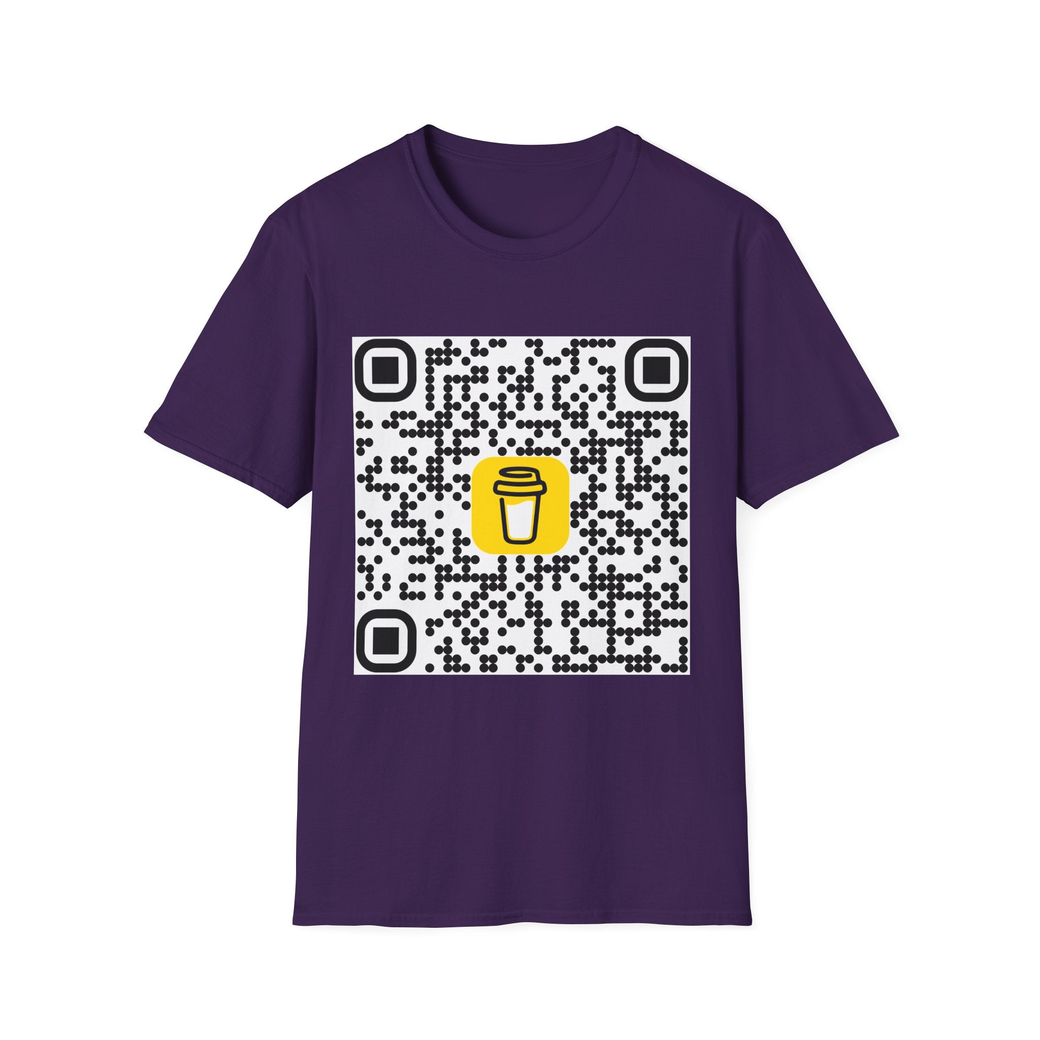 QR Code Coffee Cup T‑Shirt — Scan-to-Order Cafe Tee