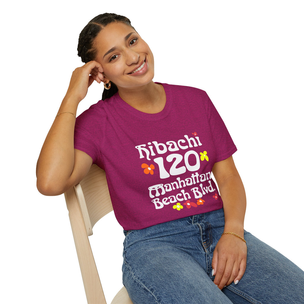 Hibachi 120 Manhattan Beach Blvd Restaurant #OldSchool T-Shirt — Retro Floral Surf Tee "Gone But Not Forgotten"