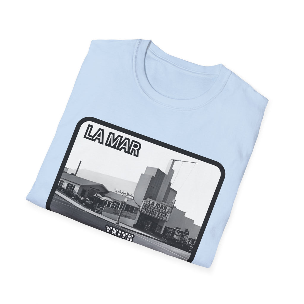 La Mar Theater Manhattan Beach  T-Shirt | Vintage Black & White Urban Graphic YKIYK
