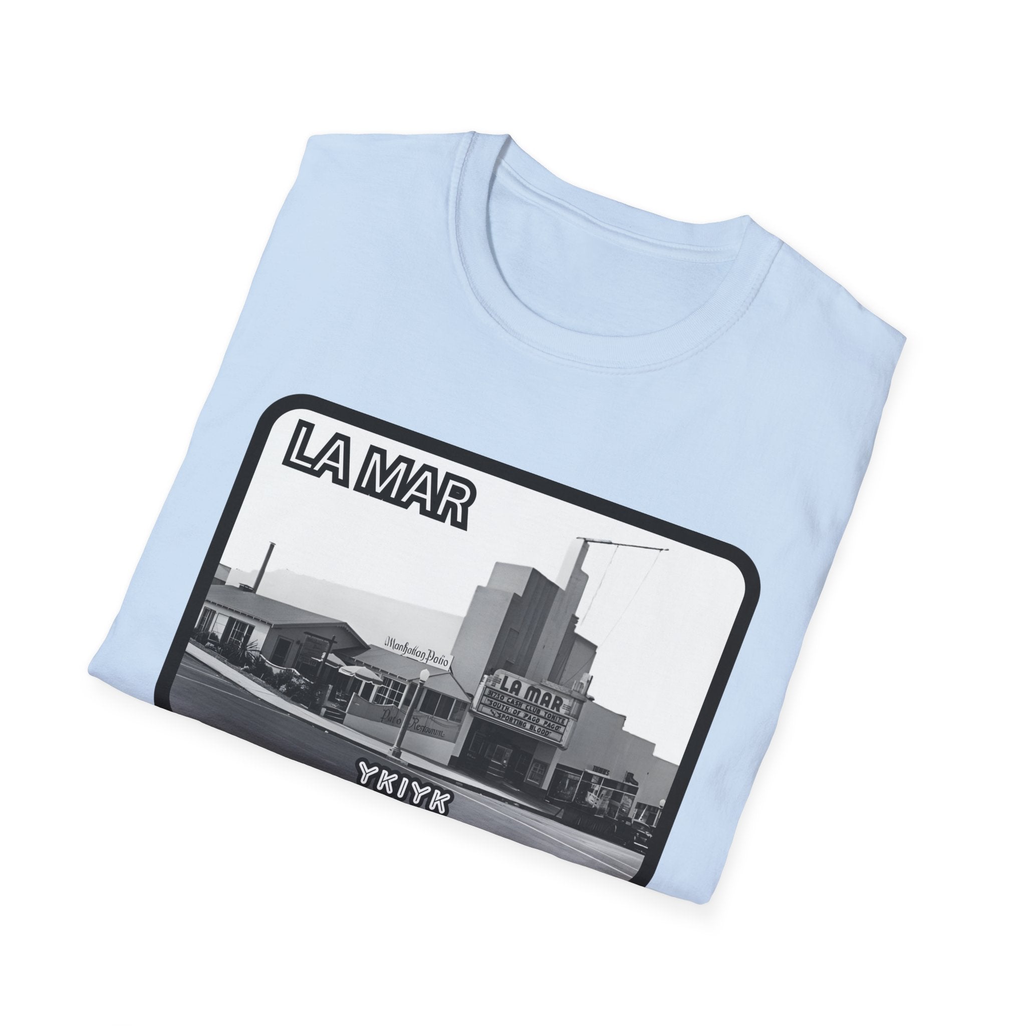 La Mar Theater Manhattan Beach  T-Shirt | Vintage Black & White Urban Graphic YKIYK