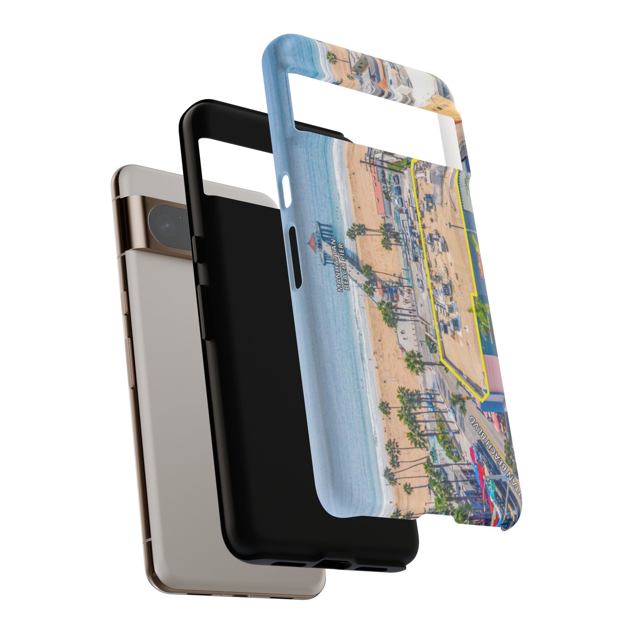 Phone Cases, Manhattan Beach California iPhone Samsung Google Tough Cases, Beach Lovers Gifts, Coastal Accessories, Ocean Phone Covers,