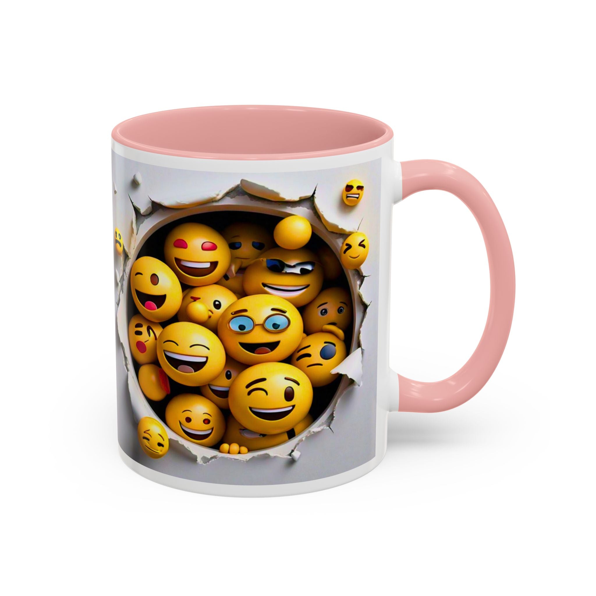 Emoji Explosion Coffee Mug | Accent Inner & Handle Color, 11oz 15oz