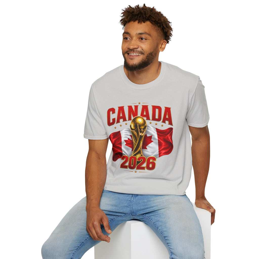 Canada 2026 World Cup T-Shirt — Canadian Soccer Fan Tee with Trophy & Flag