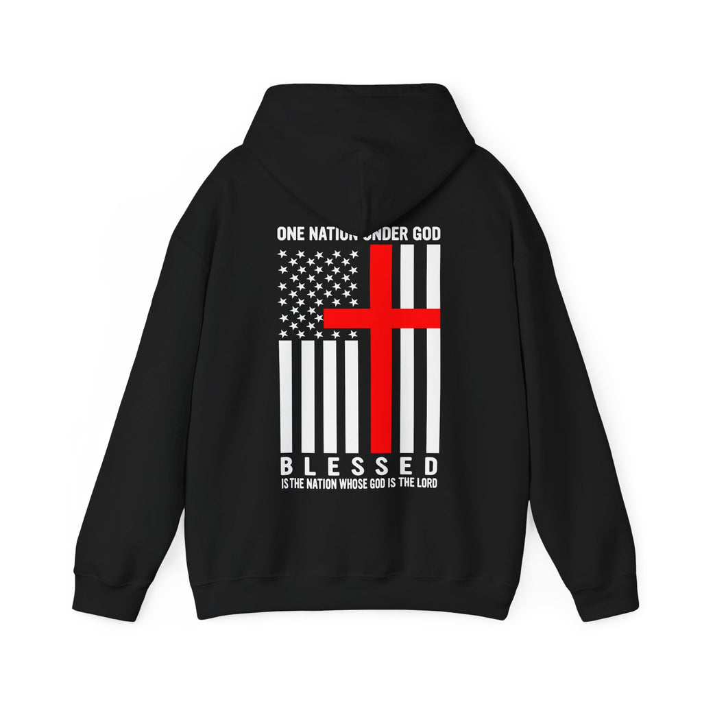 One Nation Under GOD - Printed Both Sides Unisex Heavy Blend Hooded Sweatshirt