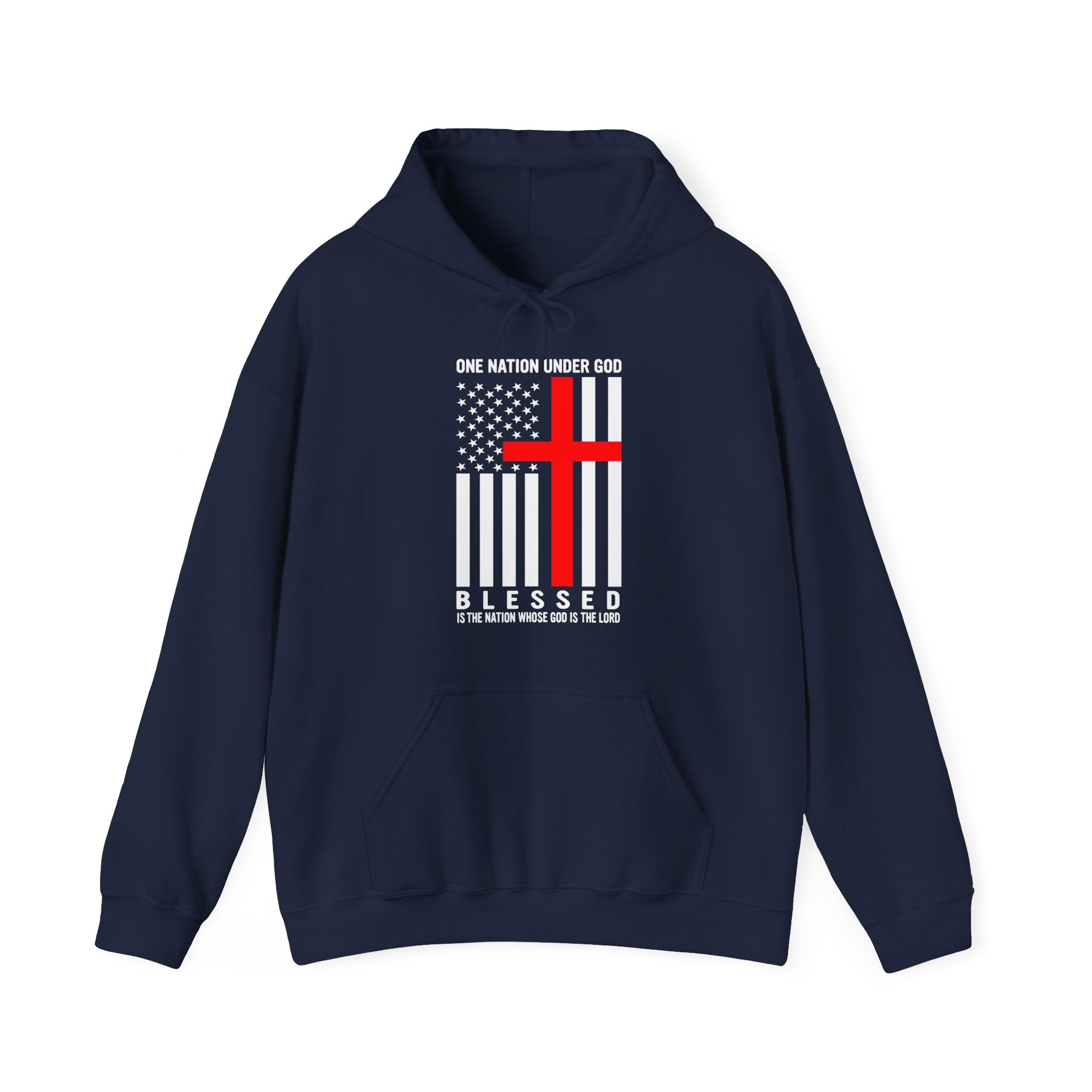 One Nation Under GOD - Printed Both Sides Unisex Heavy Blend Hooded Sweatshirt