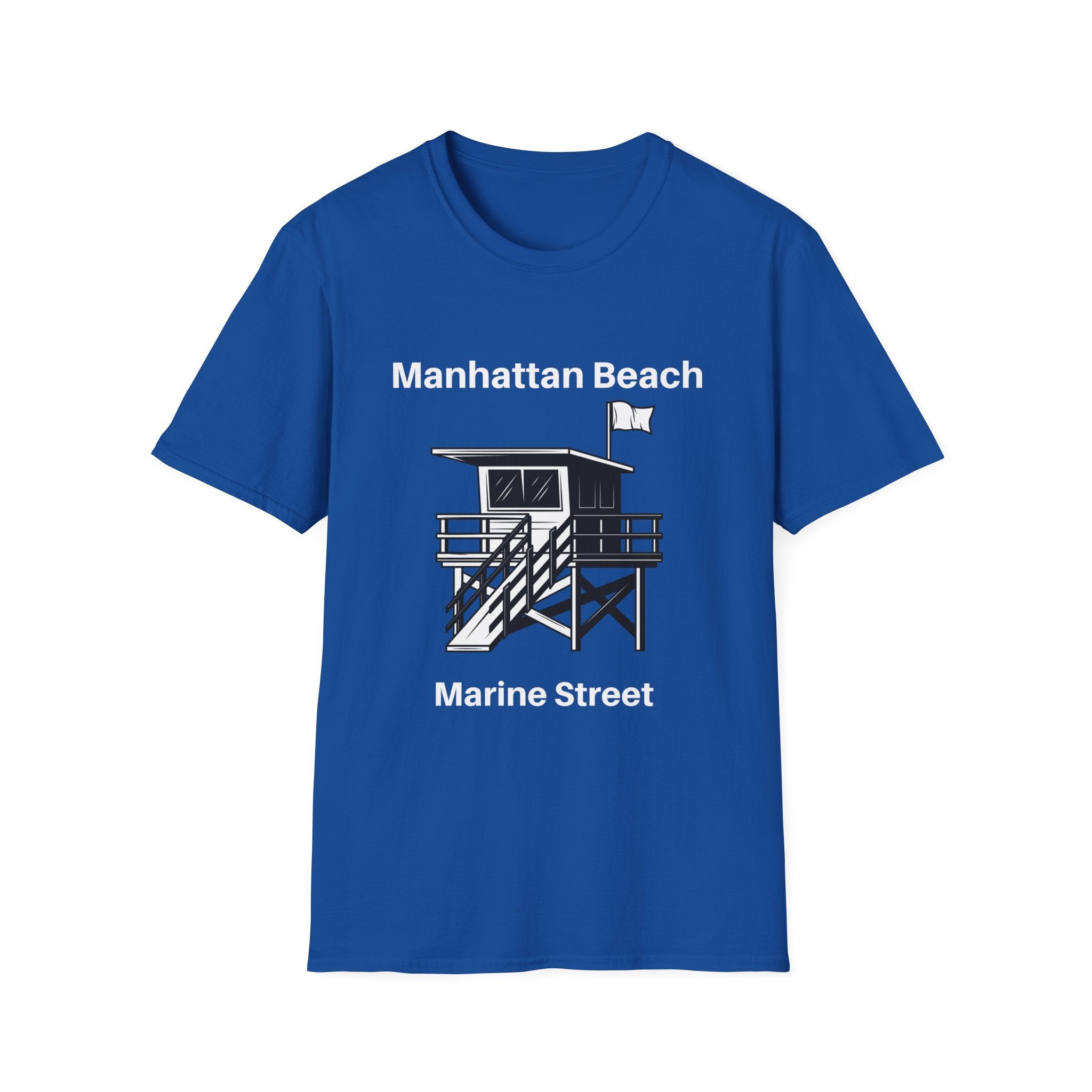 Marine Street Lifeguard Station Manhattan Beach  Mens and Womans Softstyle T-Shirt
