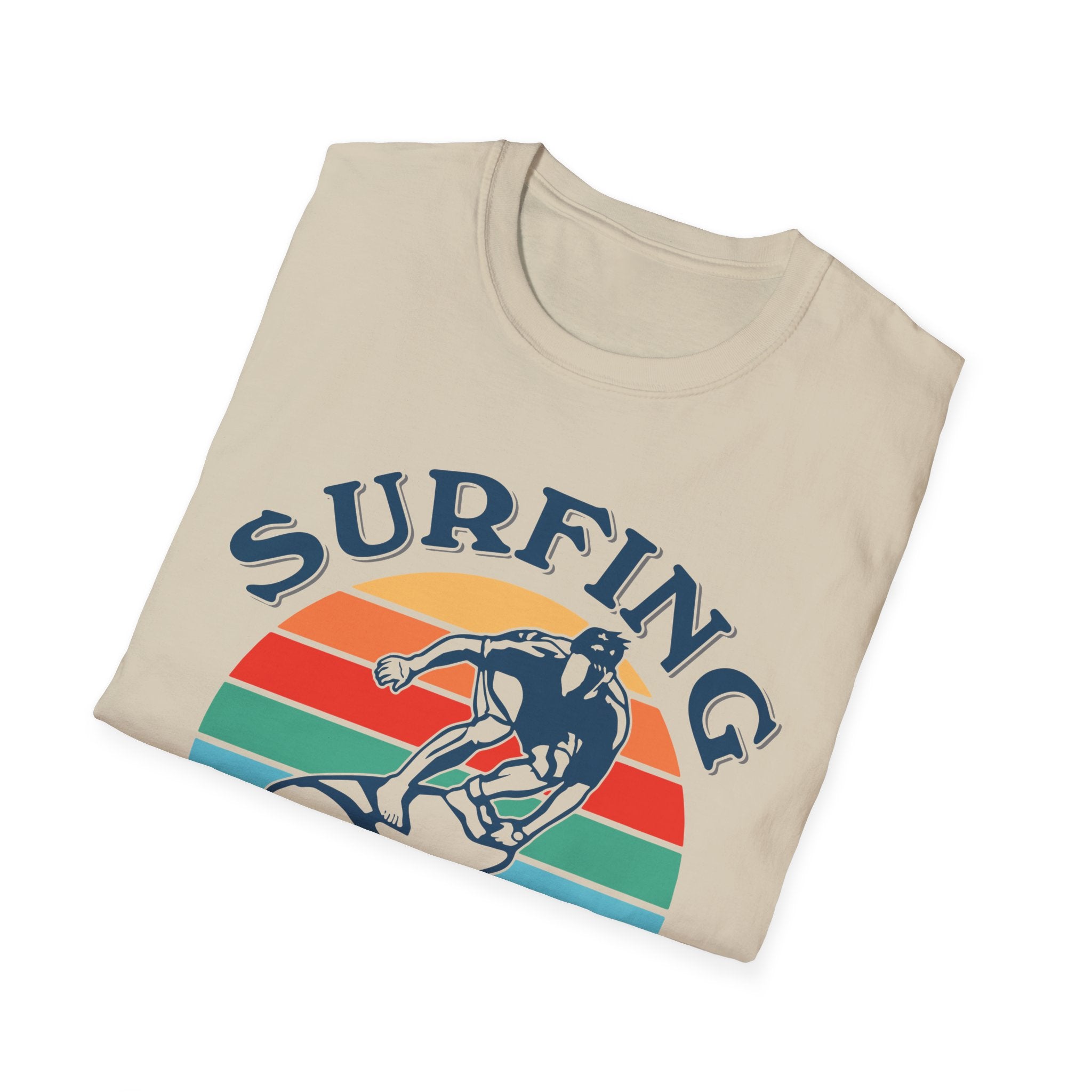 Surfing Makes Me Happy T-Shirt | Retro Sunset Surfer Graphic