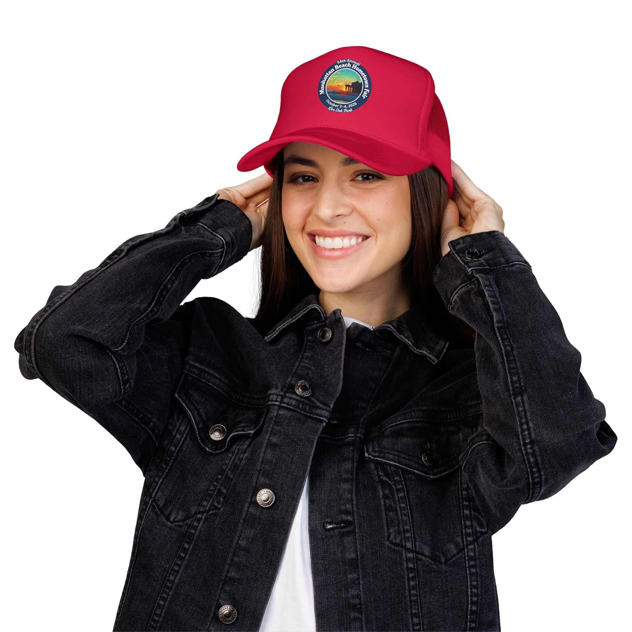Trucker Hat — Manhattan Beach Hometown Fair Sunset Logo