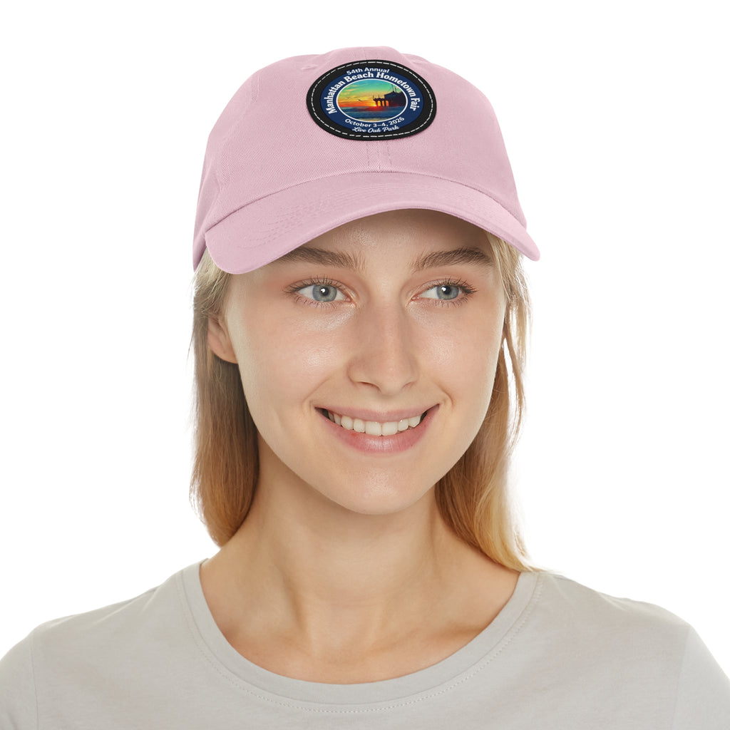 Manhattan Beach Hometown Fair 2026  Beach  Live Oak Park Annual Festival Round Leather Patch Hat
