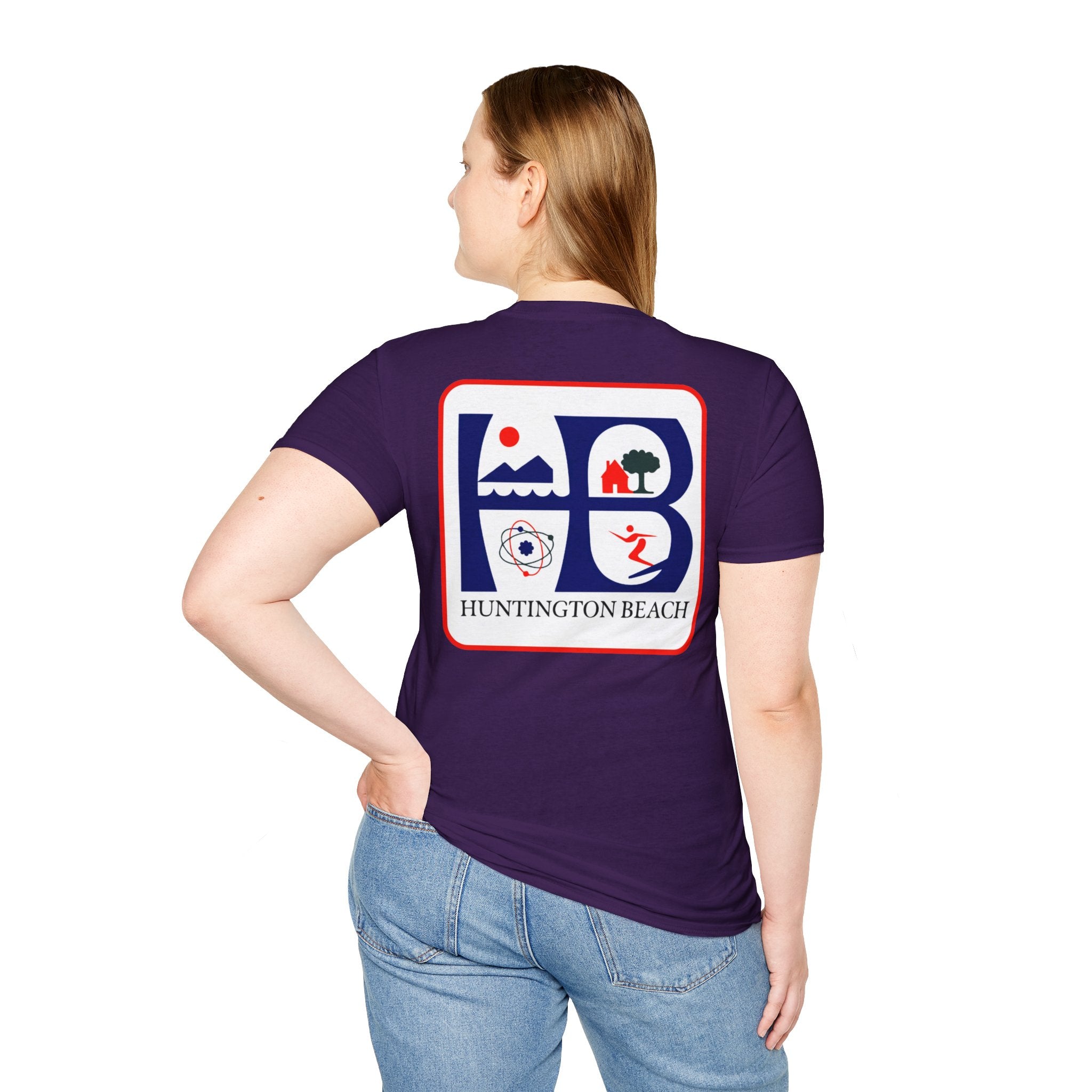 Huntington Beach Retro HB Logo T-Shirt  (printed 3 places)