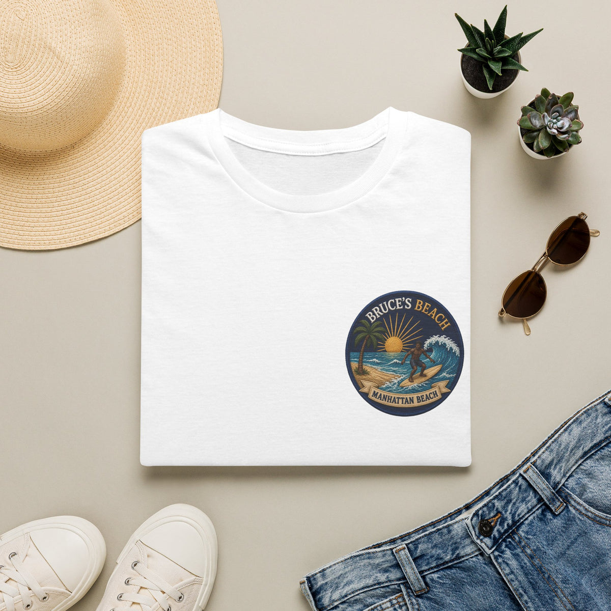 Bruce's Beach Manhattan Beach Surf Patch T-Shirt